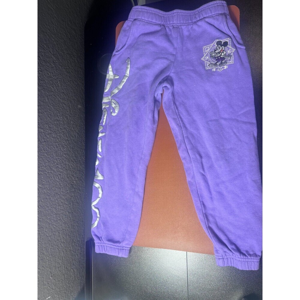 Disney 100 Years of Wonder Mickey Mouse Purple Sweatpants For Adult Size 7/8